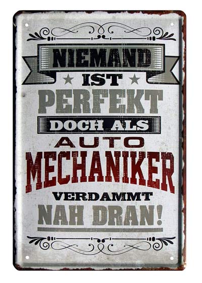 Blechschild für Automechaniker - Geburtstagsgeschenke für Automechaniker