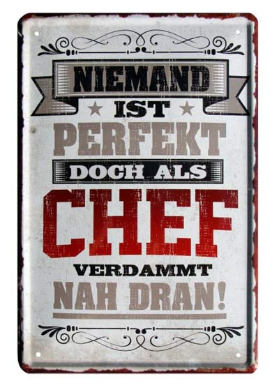 Blechschild für den Chef