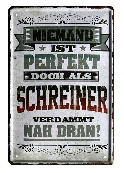 Blechschild für Schreiner - Geschenke für Schreiner