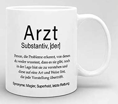 Arzt-Tasse mit witziger Definition