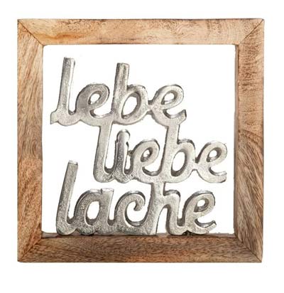 Holzrahmen lebe liebe lache