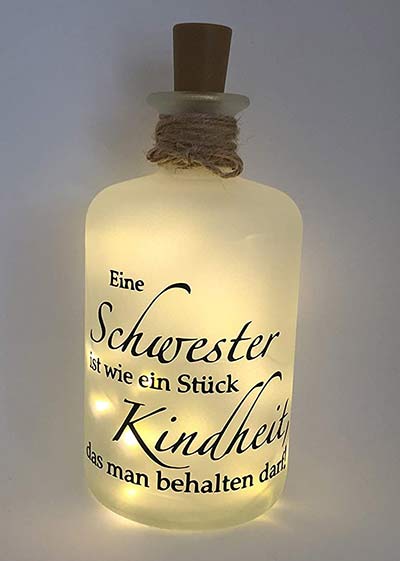 Leuchtflasche für die Schwester