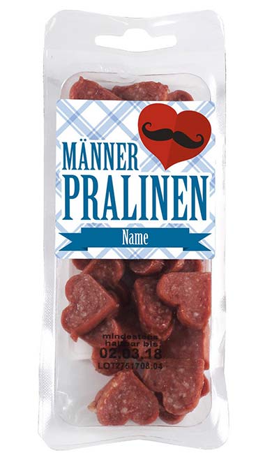 Männerpralinen Salami in Herzform