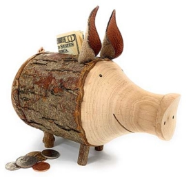 Sparschwein aus Holz