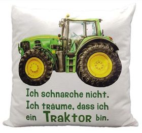 Traktor-Spruch-Kissen