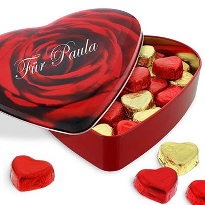 Valentinstag Geschenke Herz-Nougat-Pralinen