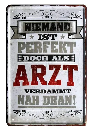 Blechschild für Ärzte