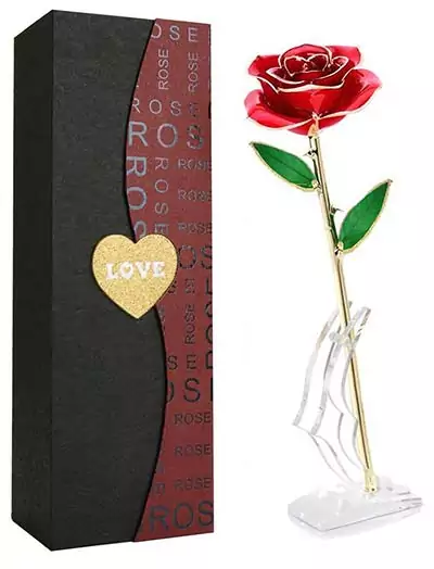 Geschenke zum Einjährigen vergoldete Rose