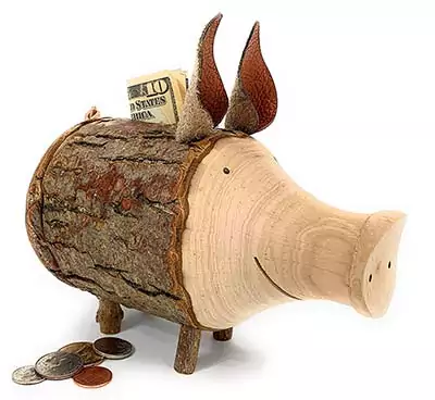 Sparschwein aus Holz